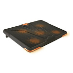 1800937 CROWN Подставка для ноутбука CMLS-133 (до 19" Размер 390*295*30 мм , кулеры: D110mm*1+ D85mm*4, оранжевая led подсветка, регулятор скорости, 3 уровн