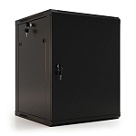Шкаф HyperlineTWB-0645-SR-RAL9004 настенный 6U, 367x600х450мм, металлическая передняя дверь с замком, две боковые панели, цвет черный (RAL 9004) (разо