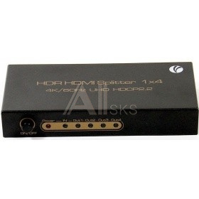 1597189 VCOM DD424 Разветвитель HDMI Spliitter 1=>4 2.0v.