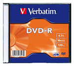 601991 Диск DVD-R Verbatim 4.7Gb 16x Slim case (20шт) (43547)