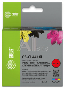 1743042 Картридж струйный Cactus CS-CL441XL CL-441XL многоцветный (18мл) для Canon Pixma GM2040/4040/GM2140/2240