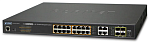 1000467372 коммутатор/ PLANET IPv6/IPv4, 16-Port Managed 802.3at POE+ Gigabit Ethernet Switch + 4-Port Gigabit Combo TP/SFP (220W)