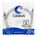 11052109 Cabeus PC-FTP-RJ45-Cat.6-1.5m-LSZH Патч-корд F/UTP, категория 6, 2xRJ45/8p8c, экранированный, серый, LSZH, 1.5м