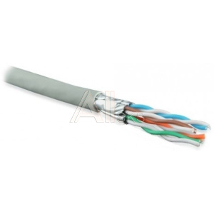 1734128 Hyperline UFTP4-C6A-S23-IN-LSZH-GY-500 (500 м) кабель витая пара U/FTP, кат. 6a (10GBE), 4 пары (23AWG), одножильный (solid), каждая пара в экране, бе