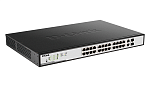 D-Link DGS-1100-26MPP/C1A, L2 Smart Switch with 24 10/100/1000Base-T ports and 2 1000Base-T/SFP combo-ports (20 PoE ports 802.3af/802.3at (30 W),4 80