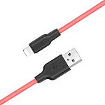 1882883 HOCO HC-71372 X21/ USB кабель Lightning/ 1m/ 2A/ Силикон/ Black&Red