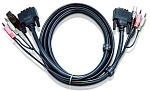 1000420781 Шнур, мон+клав+мышь USB+аудио, DVI-I Single Link+USB A-Тип+2xRCA=>DVI-I Single Link+USB B-Тип+2xRCA, Male-Male, опрессованный, 3 метр., черный,/