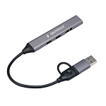 11021685 Разветвитель USB 3.0/2.0 Gembird, 4 порта: 2xType-C, 1xUSB 3.0, 1xUSB 2.0, кабель Type-C+USB (UHB-C444)