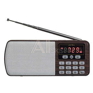 1709620 Perfeo радиоприемник цифровой ЕГЕРЬ FM+ 70-108МГц/ MP3/ питание USB или BL5C/ коричневый (i120-BK) [PF_A4463]