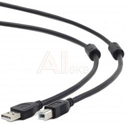 1436871 Cablexpert Кабель USB 2.0 Pro CCF2-USB2-AMBM-6, AM/BM, 1.8м, экран, 2феррит.кольца, черный, пакет