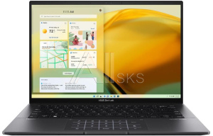 3211250 Ноутбук ASUS ZenBook Series UM3402YA-KP290 14" 2560x1600/AMD Ryzen 5 5625U/RAM 16Гб/SSD 512Гб/AMD Radeon Vega 8/ENG|RUS/DOS черный 1.39 кг 90NB0W95-M0