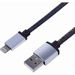1537003 Rexant (18-4248) Кабель USB-A – Lightning для Apple, 2,4A, 1м, в нейлоновой оплетке (джинсовая ткань)