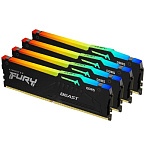 11062587 Память оперативная/ Kingston 128GB 5200MT/s DDR5 CL40 DIMM (Kit of 4) FURY Beast RGB XMP