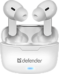 1000640870 Defender Беспроводная гарнитура Twins 903 белый,TWS, Bluetooth