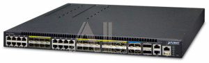 1000467266 Коммутатор Planet коммутатор/ Layer 3 24-Port 100/1000X SFP with 16-Port shared TP + 4-Port 10G SFP+ Stackable Managed Switch plus 2 Stacking ports, trunking