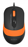 1147675 Мышь A4Tech Fstyler FM10 черный/оранжевый оптическая (1600dpi) USB (4but)