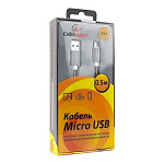 1642640 Cablexpert Кабель USB 2.0 CC-G-mUSB02Gy-0.5M AM/microB, серия Gold, длина 0.5м, титан, блистер