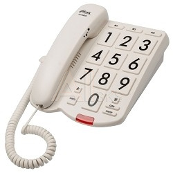 1406878 RITMIX RT-520 ivory Телефон проводной[повтор. набор, регулировка уровня громкости, световая индикац]