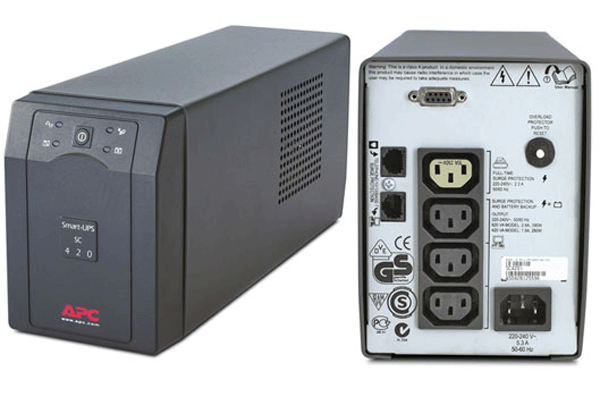 SC620I ИБП APC Smart-UPS 620VA/390W, 230V, Line-Interactive, Data line surge protection, Hot Swap User Replaceable Batteries, PowerChute, 1 year warranty