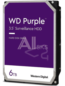 Жесткий диск WD Western Digital HDD SATA-III 6Tb Purple WD63PURZ, IntelliPower, 256MB buffer (DV-Digital Video), 1 year