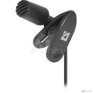 Defender MIC-109 черный, на прищепке, 1,8 м [64109]