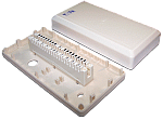 TWT-DB10-1P-DIS Настенная коробка с установленными плинтами, 1 размыкаемый плинт, 10 пар, пластик
