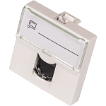LAN-SIP-23U6-WH Вставка Mosaic 45x45, RJ-45 UTP, кат.6, со шторкой и увеличенным окном маркировки, белая