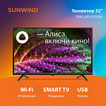 1875159 Телевизор LED SunWind 32" SUN-LED32XS305 Яндекс.ТВ Slim Design черный FULL HD 60Hz DVB-T DVB-T2 DVB-C DVB-S DVB-S2 USB Smart TV