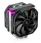 Кулер для процессора DEEPCOOL AS500 PLUS LGA20XX/1700/1200/115X/AM5/AM4 (8шт/кор, TDP 220W, PWM, ARGB Led, DUAL Fan 140mm, 5 тепл. Трубок) RET