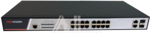 1000492634 16 RJ45 100M PoE; 2 комбо-порта (1000М Ethernet/1000M SFP); таблица MAC адресов на 8000 записей; стандарты PoE: IEEE802.3af, IEEE802.3at; бюджет PoE