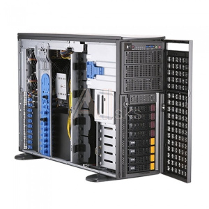 1920714 Supermicro SYS-740GP-TNRT Tower/4U, 2xLGA4189, iC621A, 16xDDR4, 8x3.5 SATA/NVME, 2xM.2 PCIE 22110, 6x PCIEx16, 2x10GbE, IPMI, 2x2200W, black