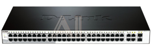 D-Link DES-1210-52/C1A, WEB Smart III Switch with 48 ports 10/100Mbps and 2 ports 10/100/1000Mbps and 2 Combo 10/100/1000BASE-T/SFP