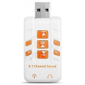 1350122 ORIENT AU-01PL (W) USB адаптер для микрофона и наушников комбинированная расцветка (Белый)