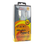 1642658 Cablexpert Кабель USB 2.0 CC-G-USBC01Gn-1M AM/Type-C, серия Gold, длина 1м, зеленый, блистер