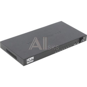 1834956 ORIENT HDMI Splitter HSP0108 1->8, HDMI 1.4/3D, HDTV1080p/1080i/720p, HDCP1.2, внешний БП 5В/3A, метал.корпус (29917)