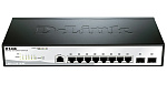 D-Link DGS-1210-10/ME/A1A, L2 Managed Switch with 8 10/100/1000Base-T ports and 2 1000Base-X SFP ports.16K Mac address, 802.3x Flow Control, 4K of 802