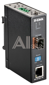 DIS-M100G-SW/A1A D-Link Industrial Media Converter 1000Base-T to 1000Base-X SFP, DIN-Rail, IP30, - 40° to 70°C