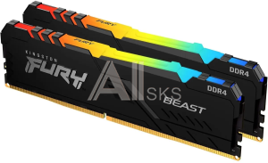 1000728585 Память оперативная/ Kingston 32GB 3733MT/s DDR4 CL19 DIMM (Kit of 2) 1Gx8 FURY Beast RGB