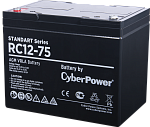 1000527470 Аккумуляторная батарея SS CyberPower RC 12-75 / 12 В 75 Ач Battery CyberPower Standart series RС 12-75, voltage 12V, capacity (discharge 20 h) 75Ah,