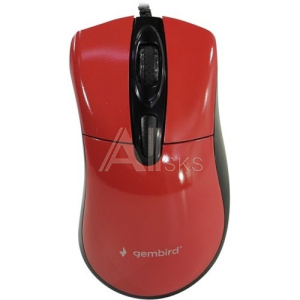 1769508 Gembird MOP-415-R {Мышь, USB, красный, 3кн.+колесо-кнопка, 2400DPI кабель 1.4м}