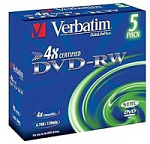 572132 Диск DVD-RW Verbatim 4.7Gb 4x Jewel case (1шт) (43285)