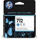 3ED67A Cartridge HP 712 для DJ T230/T630/T650/Studio, голубой, 29 мл