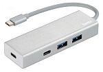 1034022 Разветвитель USB-C Hama Aluminium 4порт. белый (00135755)