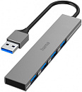 1504077 Разветвитель USB 3.0 Hama H-200114 4порт. серый (00200114)
