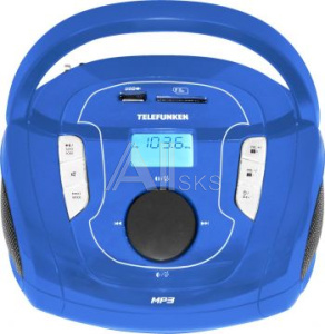 1088094 Аудиомагнитола Telefunken TF-SRP3471B синий 3Вт/MP3/FM(dig)/USB/BT/SD