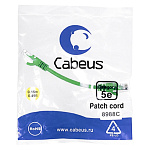 11051971 Cabeus PC-UTP-RJ45-Cat.5e-0.15m-GN-LSZH Патч-корд U/UTP, категория 5е, 2xRJ45/8p8c, неэкранированный, зеленый, LSZH, 0.15м