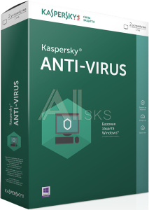 KL1171RDBFR Kaspersky Anti-Virus Russian Edition. 2 лиц., 1 год, Продление, Download Pack
