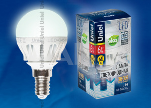 08138 LED-G45-6W/NW/E14/FR ALM01WH пластик