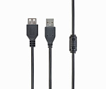 1960912 Filum Кабель удлинитель USB 2.0 Pro, 1 м., черный, разъемы: USB A male-USB A female, пакет.[FL-CPro-U2-AM-AF-F1-1M] (894172)