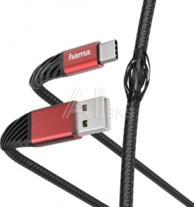 1398754 Кабель Hama 00187218 USB (m)-USB Type-C (m) 1.5м черный/красный